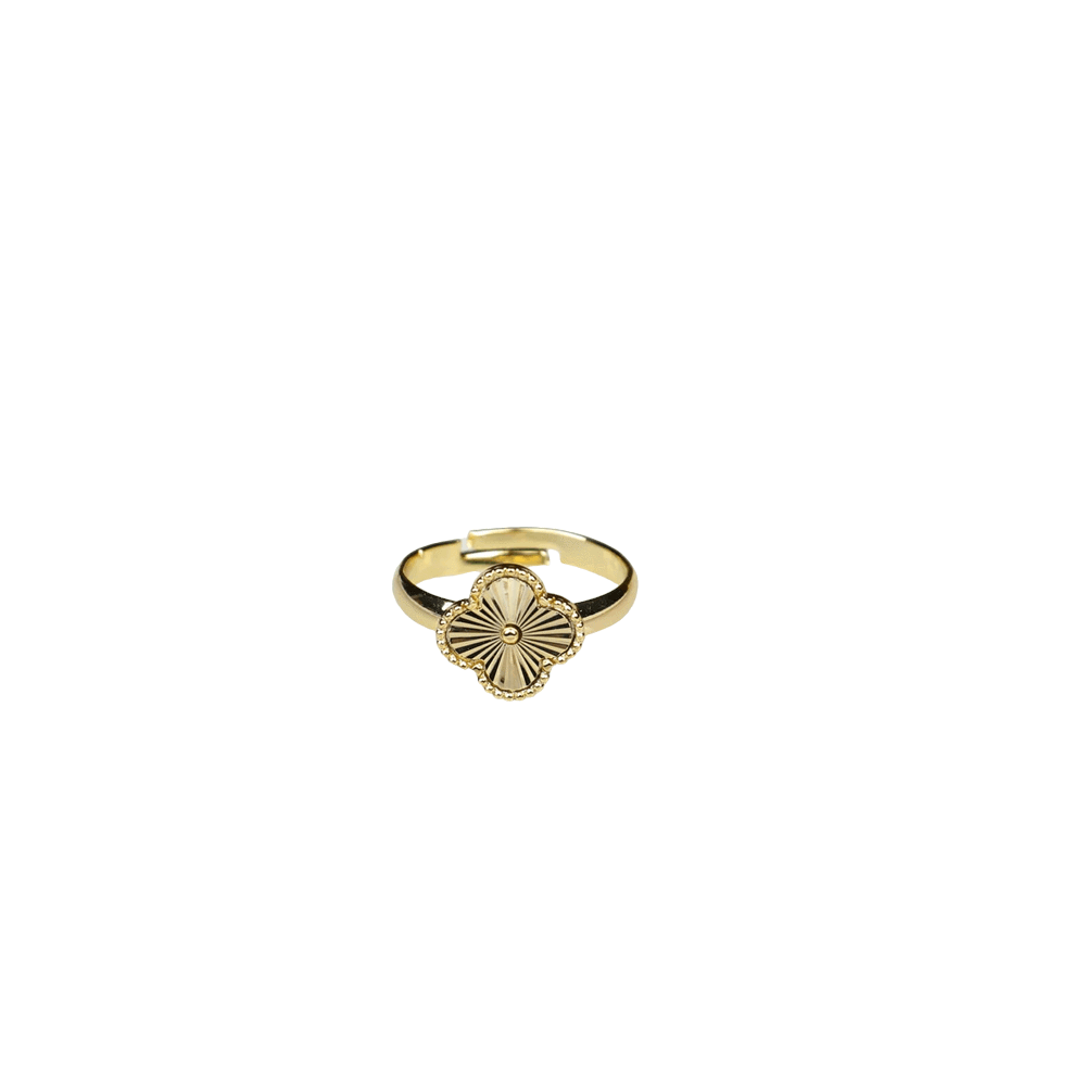 Zelly 14k Gold Plated Clover Ring